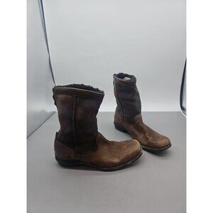 UGG HARTSVILLE 5592 Womens US8 EU40 Brown Leather & Sheepskin BOOTS
